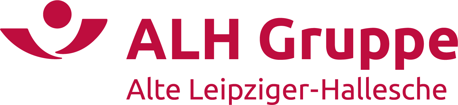 Logo der ALH Gruppe mit Schriftzug "Alte Leipziger-Hallesche".