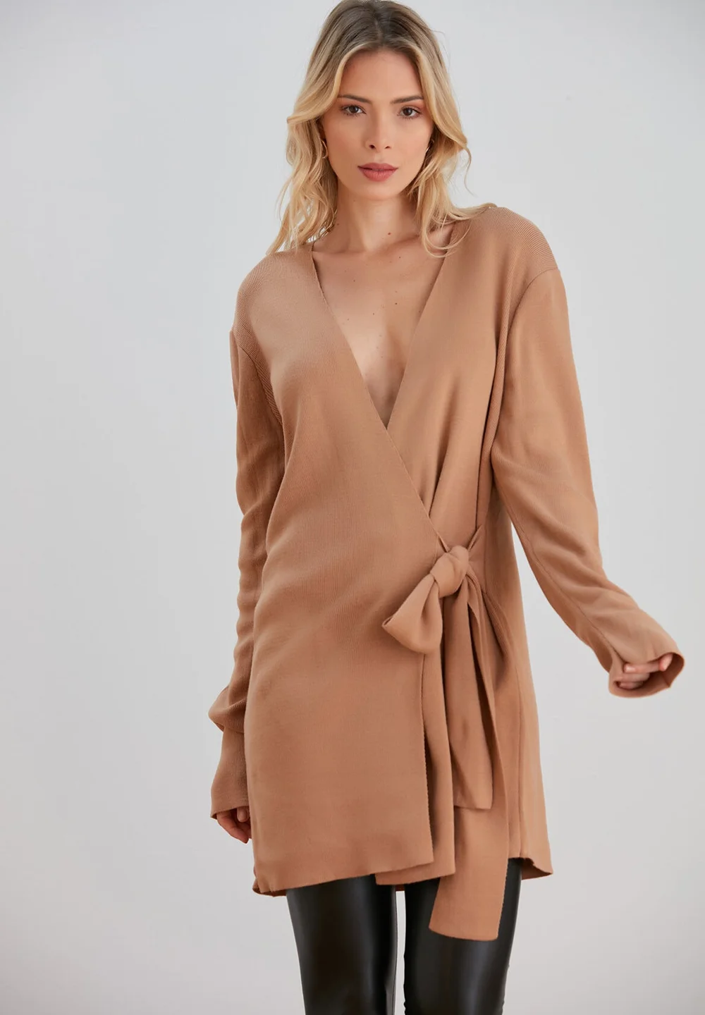 Wrap front on sale sweater