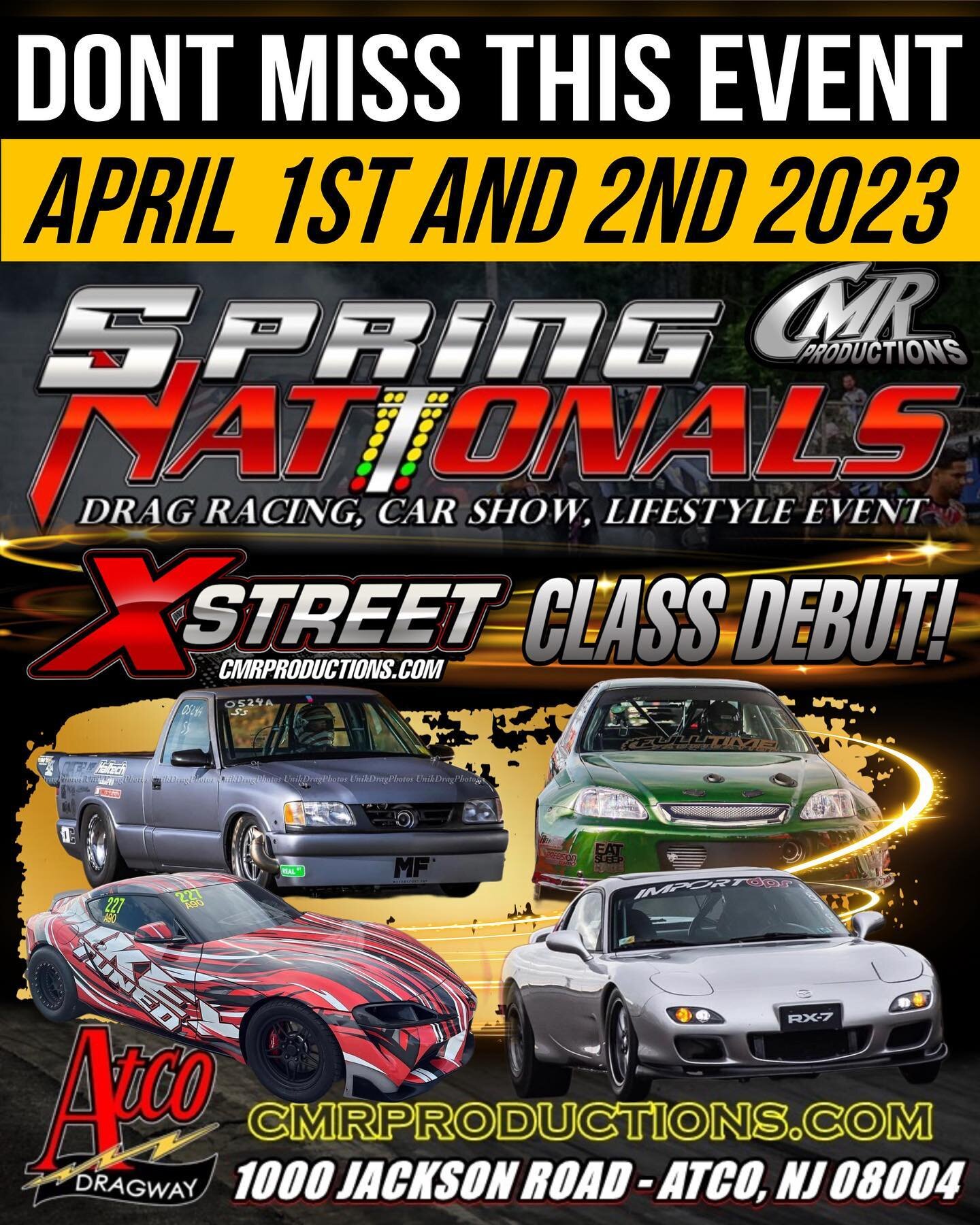 🔥The X-Street class debuts at Spring Nationals! 🔥
We are super excited to get this 2023 season going: Spring Nationals, Import Revival and Fall Nationals are all points championship races! 

This class previously titled &ldquo;XFWD&rdquo; now offer
