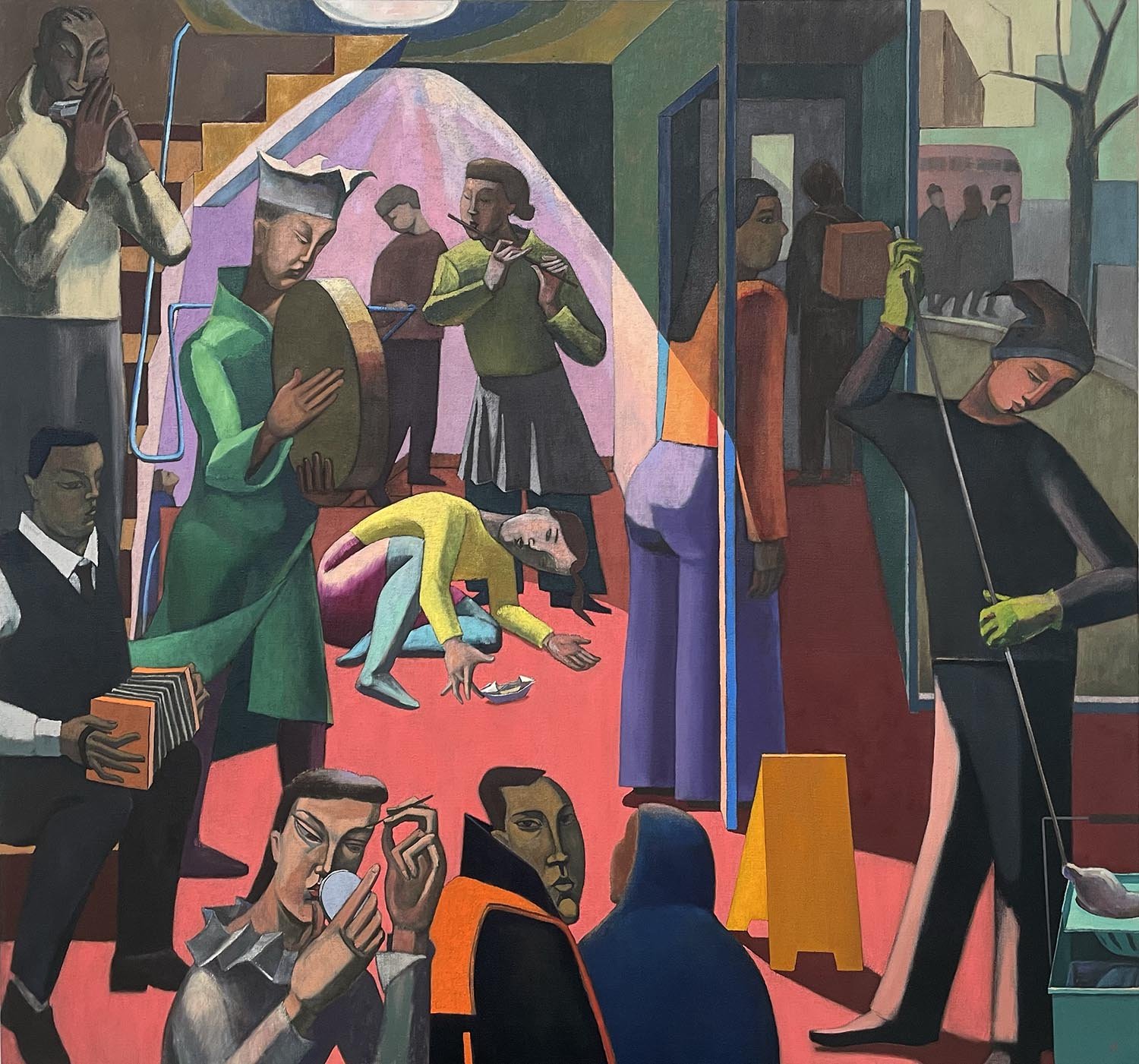 Landing, oil on linen, 150 x 160 cm