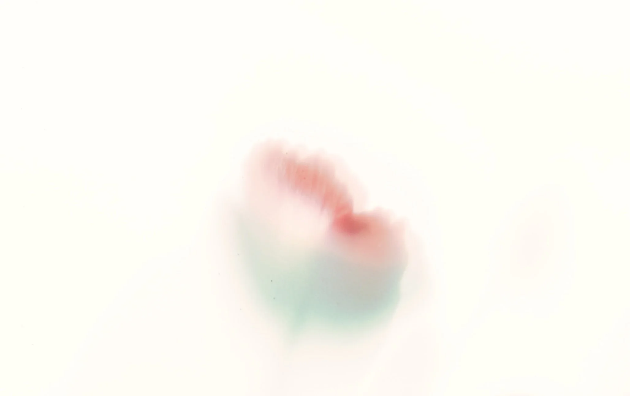 Abstract blurry image with soft pastel colors, predominantly white, pink, and light green.