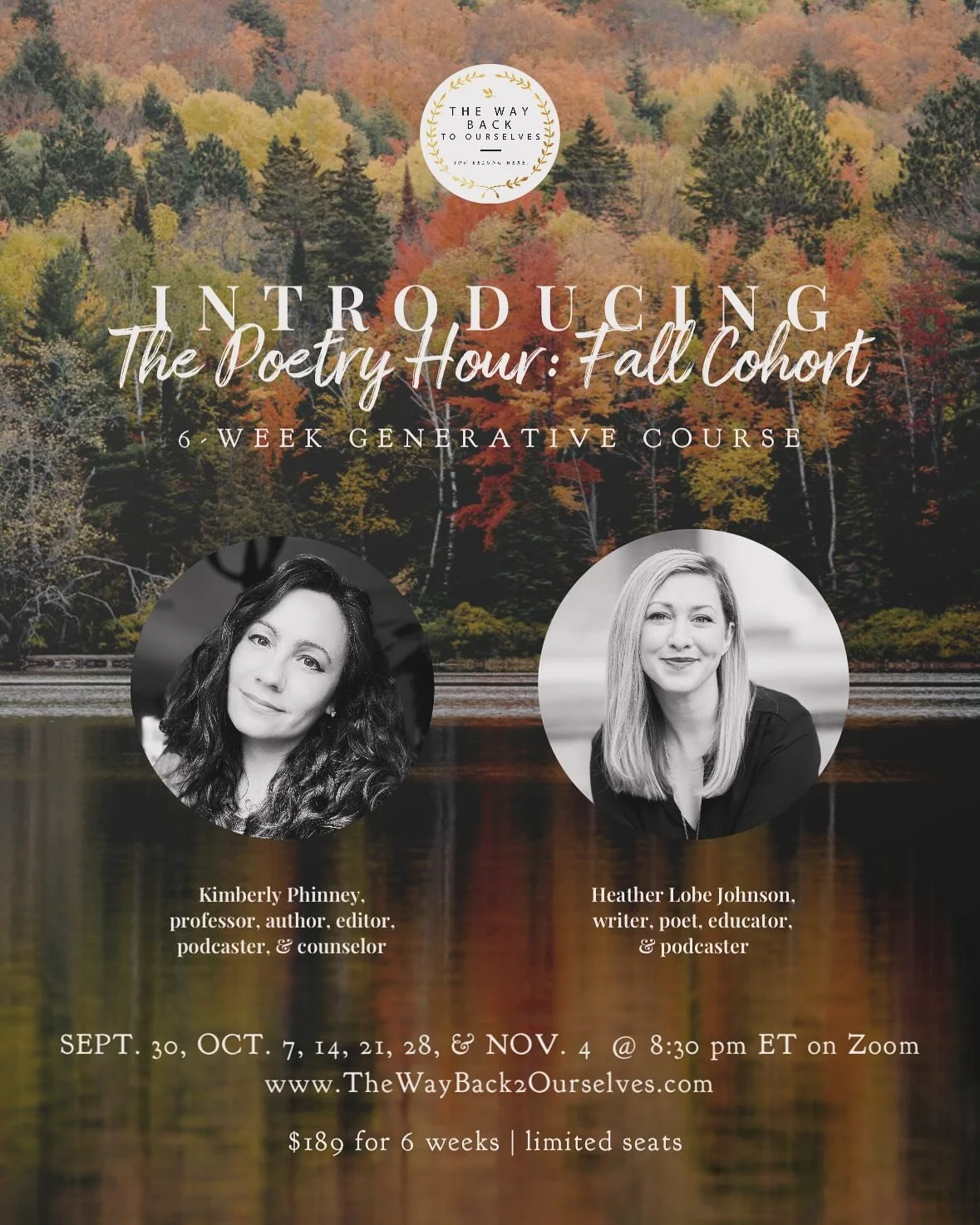 🎉🎉It&rsquo;s back!!!! The Poetry Cohort with Kimberly Phinney and @heatherlobejohnson is BACK for season three. 

✍🏽✍🏿✍🏻Classes kick off Sept 30 and will meet every Tuesday night at 8:30 pm ET on Zoom for 6 weeks. Seats are limited to just 25 st