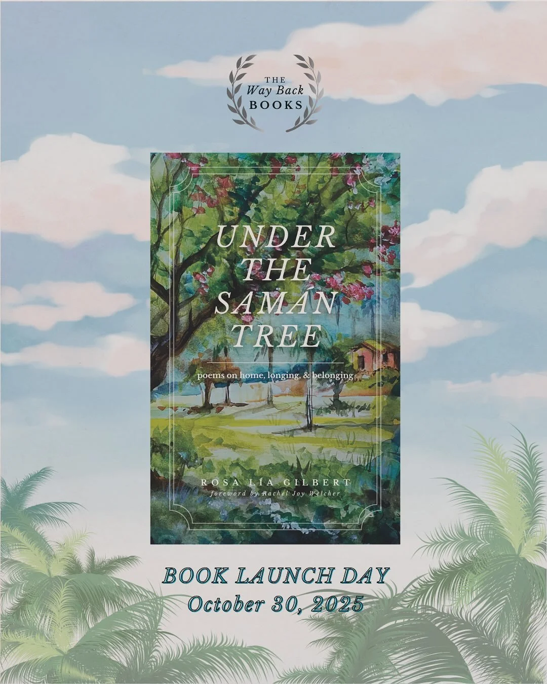 🌴 ☀️ 🌊 The day has finally come!! @rosagilbertpoetry’s debut poetry collection, UNDER THE SAMAN TREE, has launch with THE WAY BACK BOOKS of @thewayback2ourselves! 🎉🎉🎉
📖It is available NOW on Amazon and then wherever books are sold online