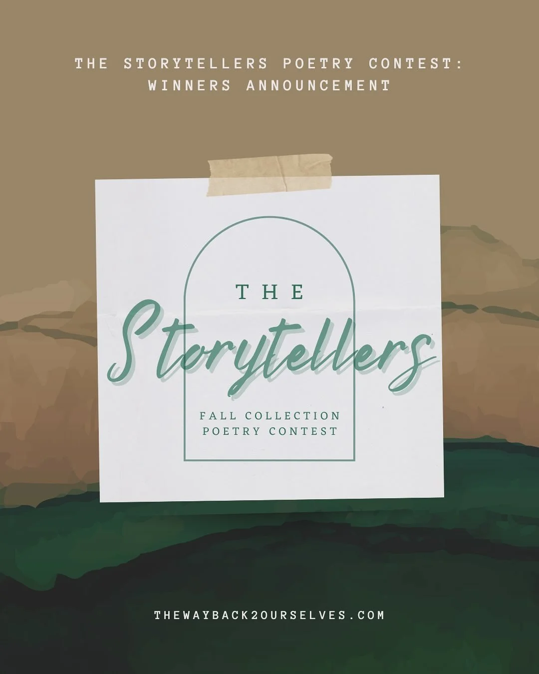 🎉Congratulations to our WINNERS of our 2nd annual Storytellers Poetry Contest, which started back in May 2023 (with a year off)!

You work was stunning, as it told powerful stories that we can&rsquo;t wait to share!!

🥇FIRST PLACE: @flowersjk and h