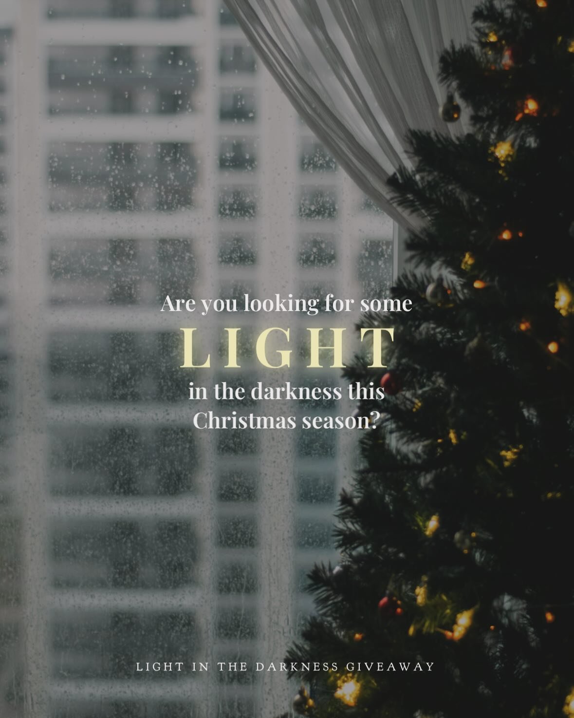 ❤️&zwj;🩹🎄December can feel heavy.

Amidst the holidays, winter blues, and all the stress of the season, it&rsquo;s easy to feel worn down.

But you don&rsquo;t have to do it alone.

That&rsquo;s why we created the Light in the Darkness Giveaway, a 