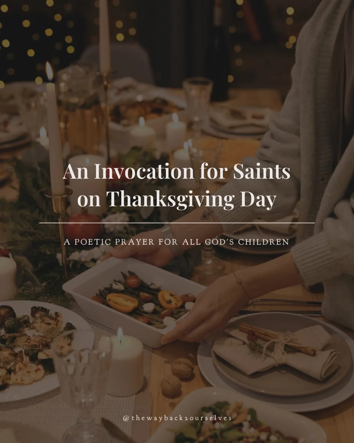 🍁&hearts;️No matter where you find yourself this Thanksgiving, please know that you are never too far from the Father. &hearts;️🍁 And no matter how much your heart might be aching, there is still so much goodness to hold onto. &hearts;️🍁

I wrote 