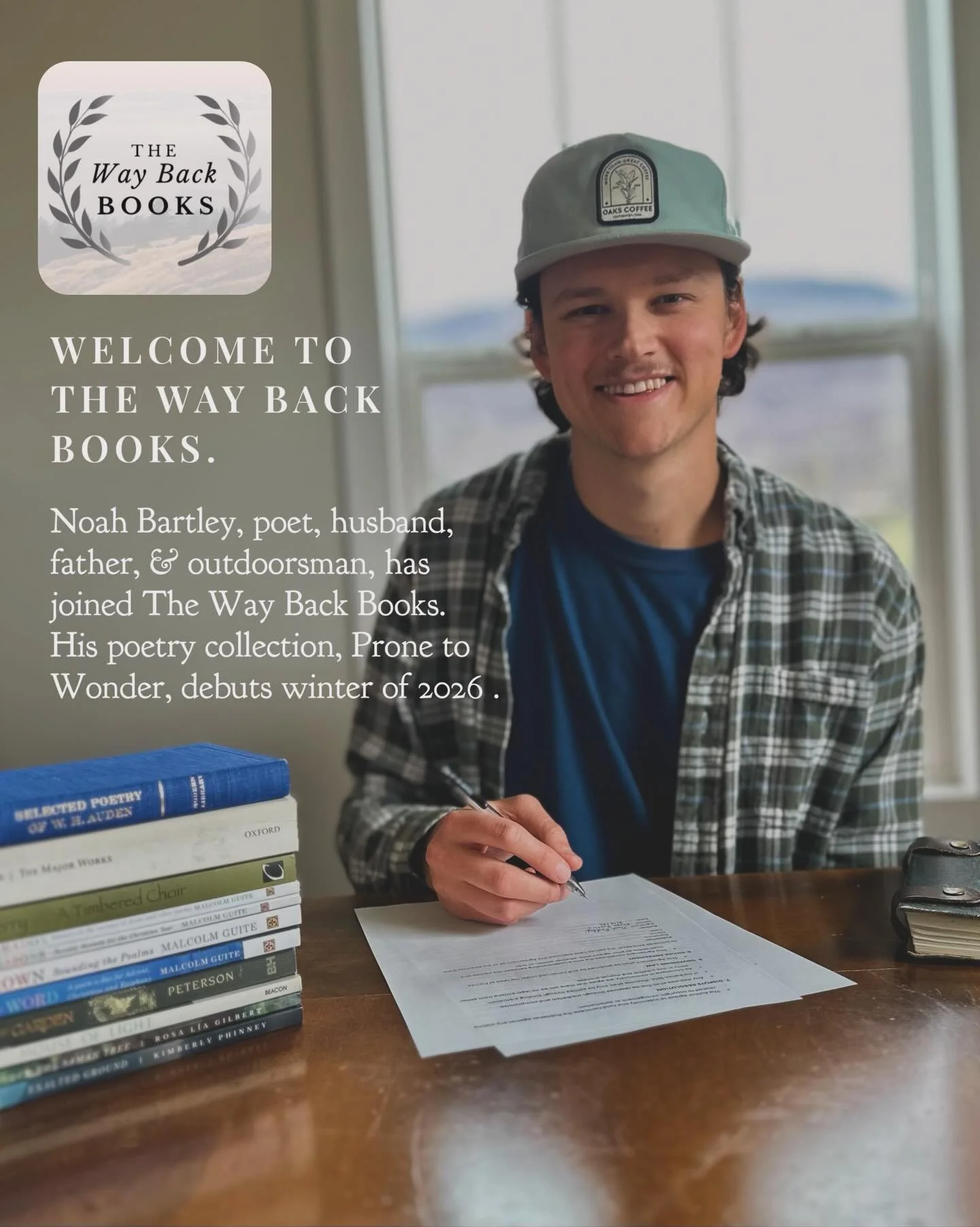 🎉Today is a VERY special day!! The Way Back Books is proud to announce that @noahbartleypoetry has signed a contract with us to publish his debut poetry collection, aptly titled PRONE TO WONDER.

🎉Please join us in welcoming and celebrating @noahba