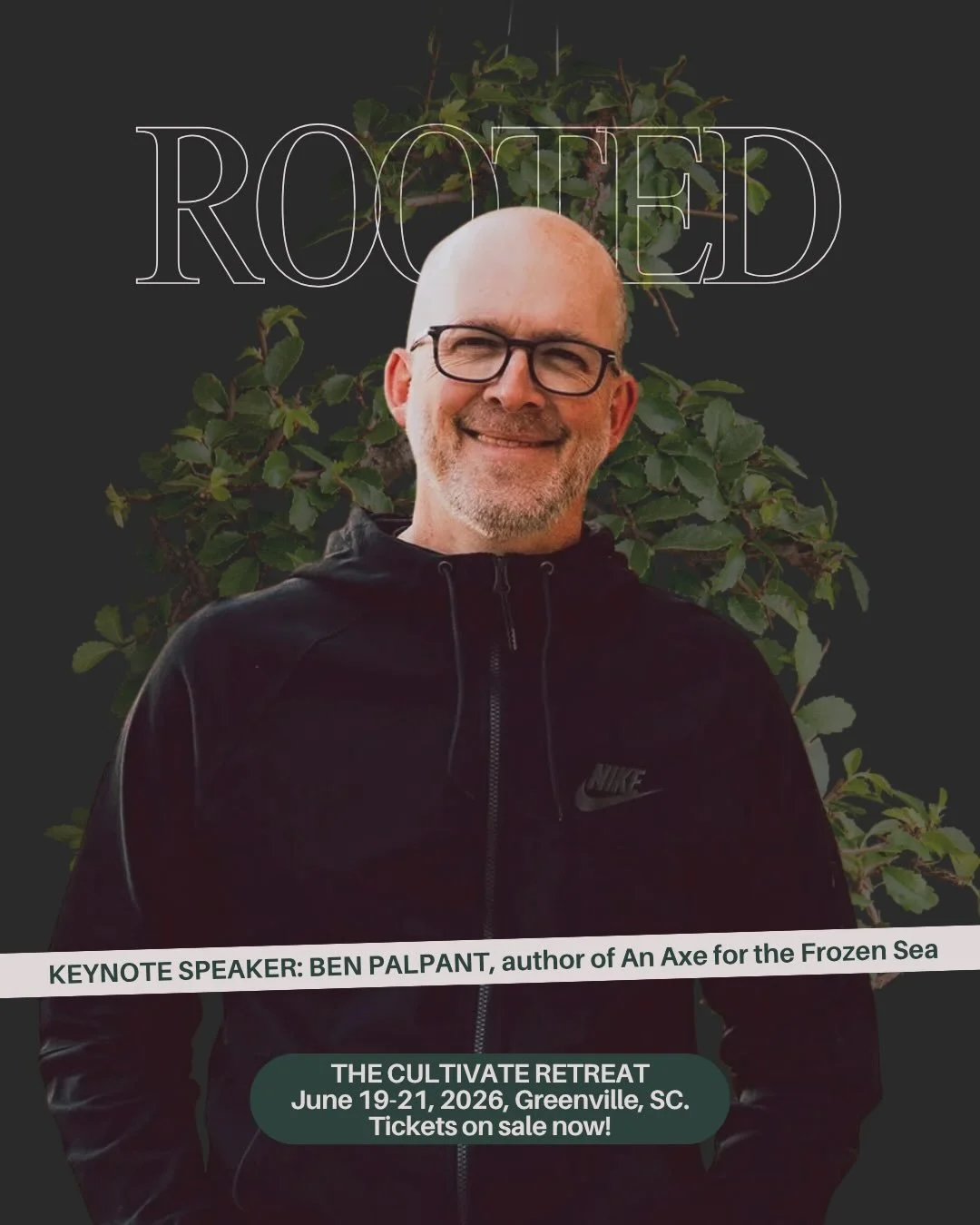 🎉🌳Friends, we are thrilled to announce that @ben_palpant, speaker &amp; author with @therabbitroom, has joined
CULTIVATE 2026: ROOTED as one of our keynote speakers! 

🎉He will be joining @amandaheldopelt, @ruckusmoped of @makersandmystics and @th