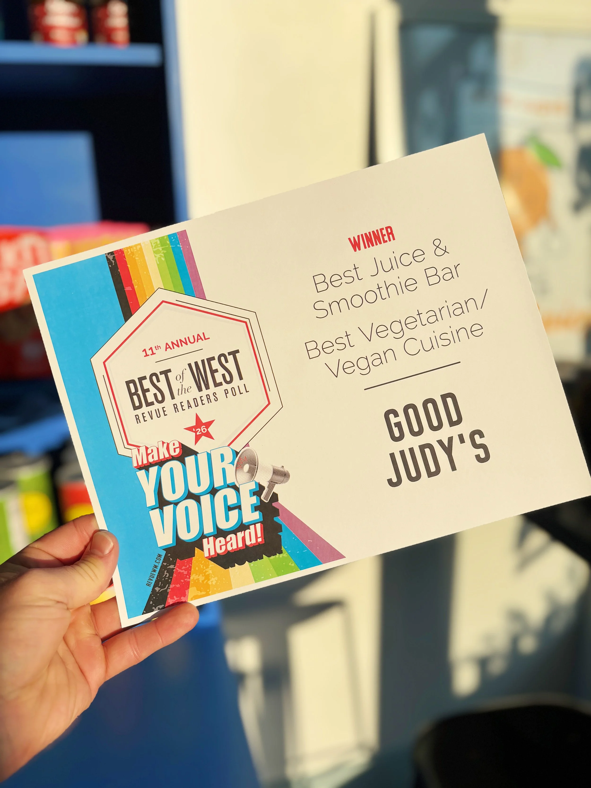 Good Judy’s Named West Michigan’s Best Juice Bar and Best Vegan/Vegetarian Menu