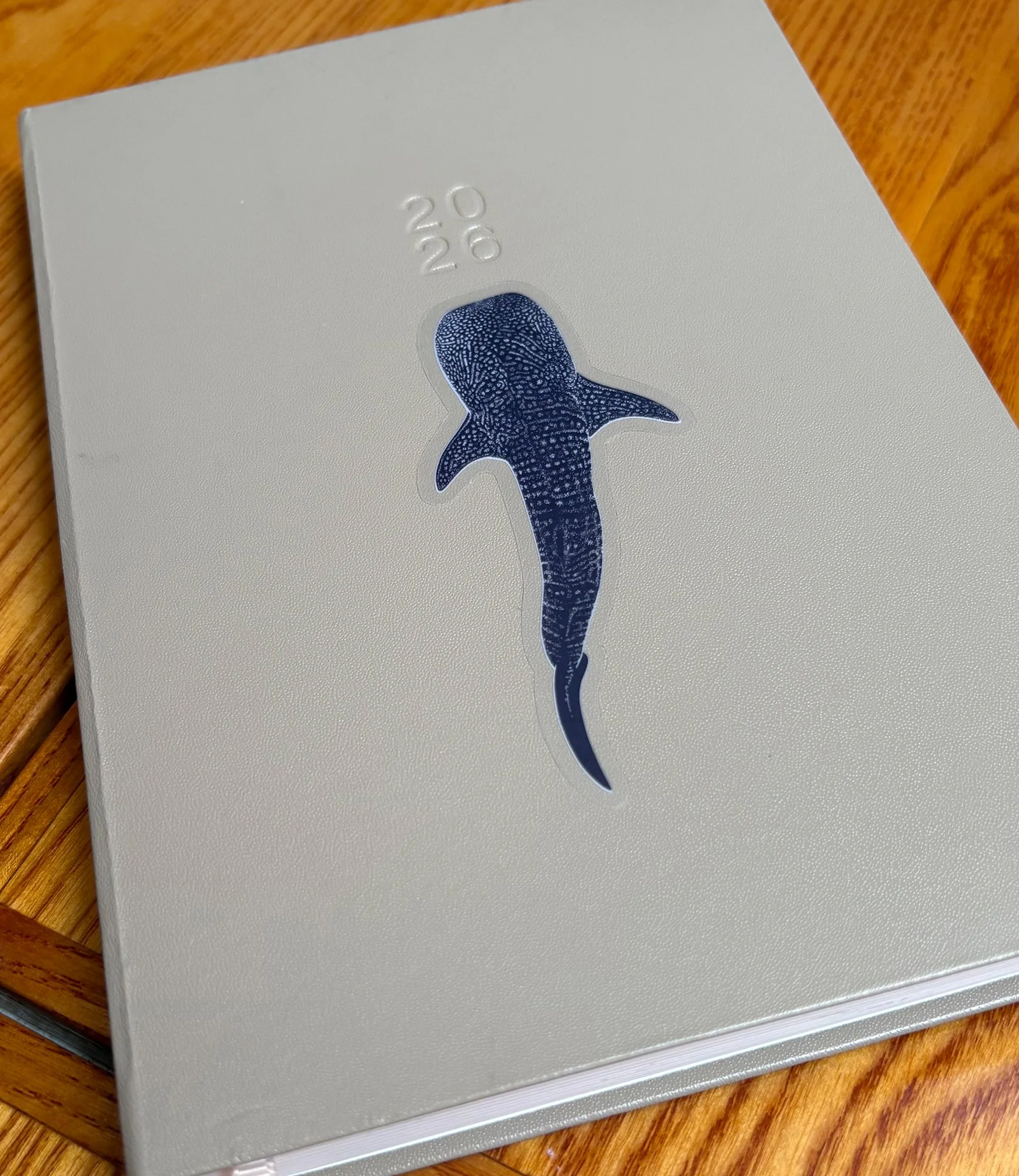 Clear Whale Sticker on diary.jpg