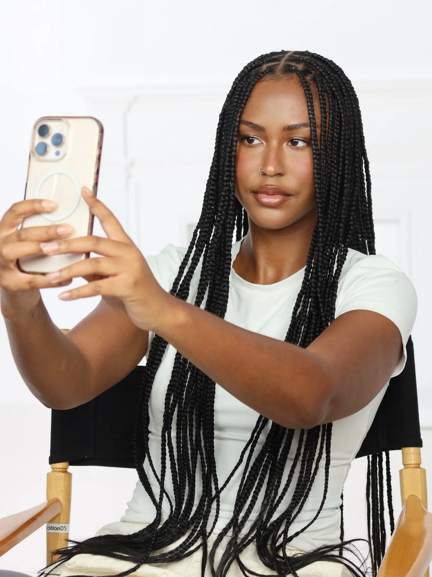 No words for this look. It&rsquo;s a full face of @kosas on @___morganpaige___ who KA met in a coffee shop and it releases TOMORROW💅🏻🤭🏹