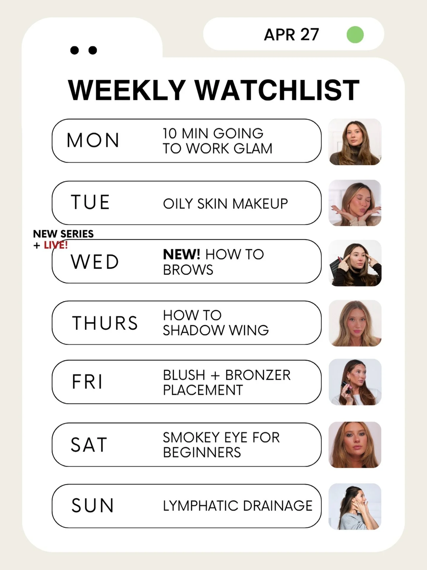 A NEW SERIES starting this Wednesday andddd a LIVE digital masterclass??????