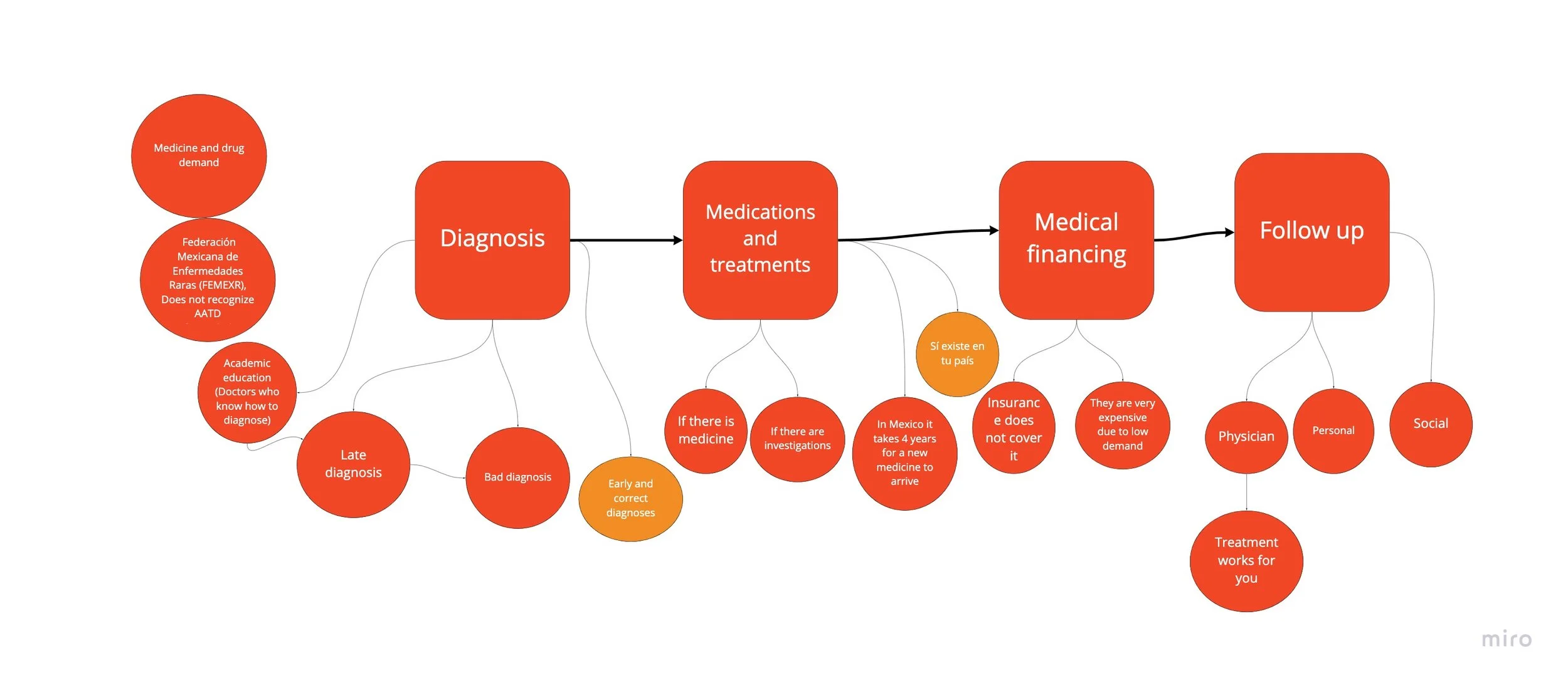 Flowchart of the of the process of rare diseases in Mexico