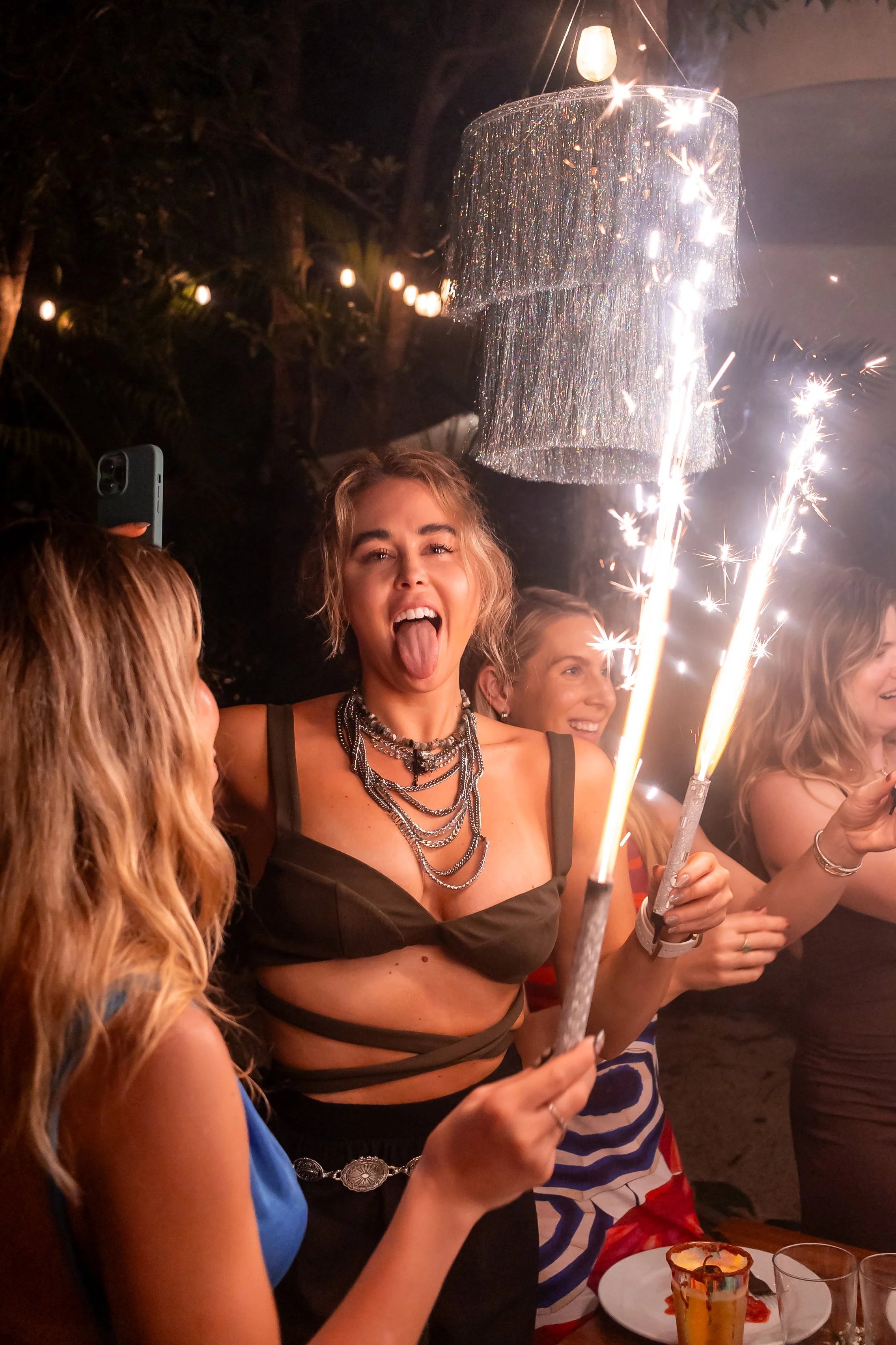 A group of women celebrating a bachelorette, with a private chef experience.