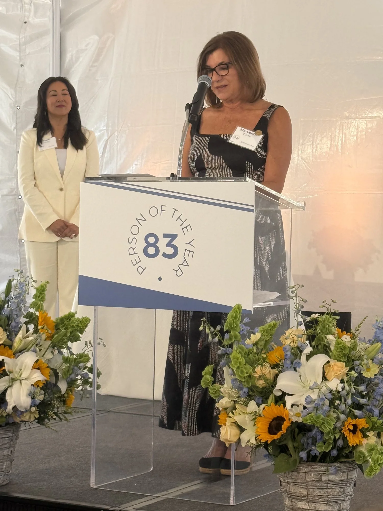 Marybeth Carty speaking at the Santa Barbara Foundation's 83rd Person of the Year luncheon