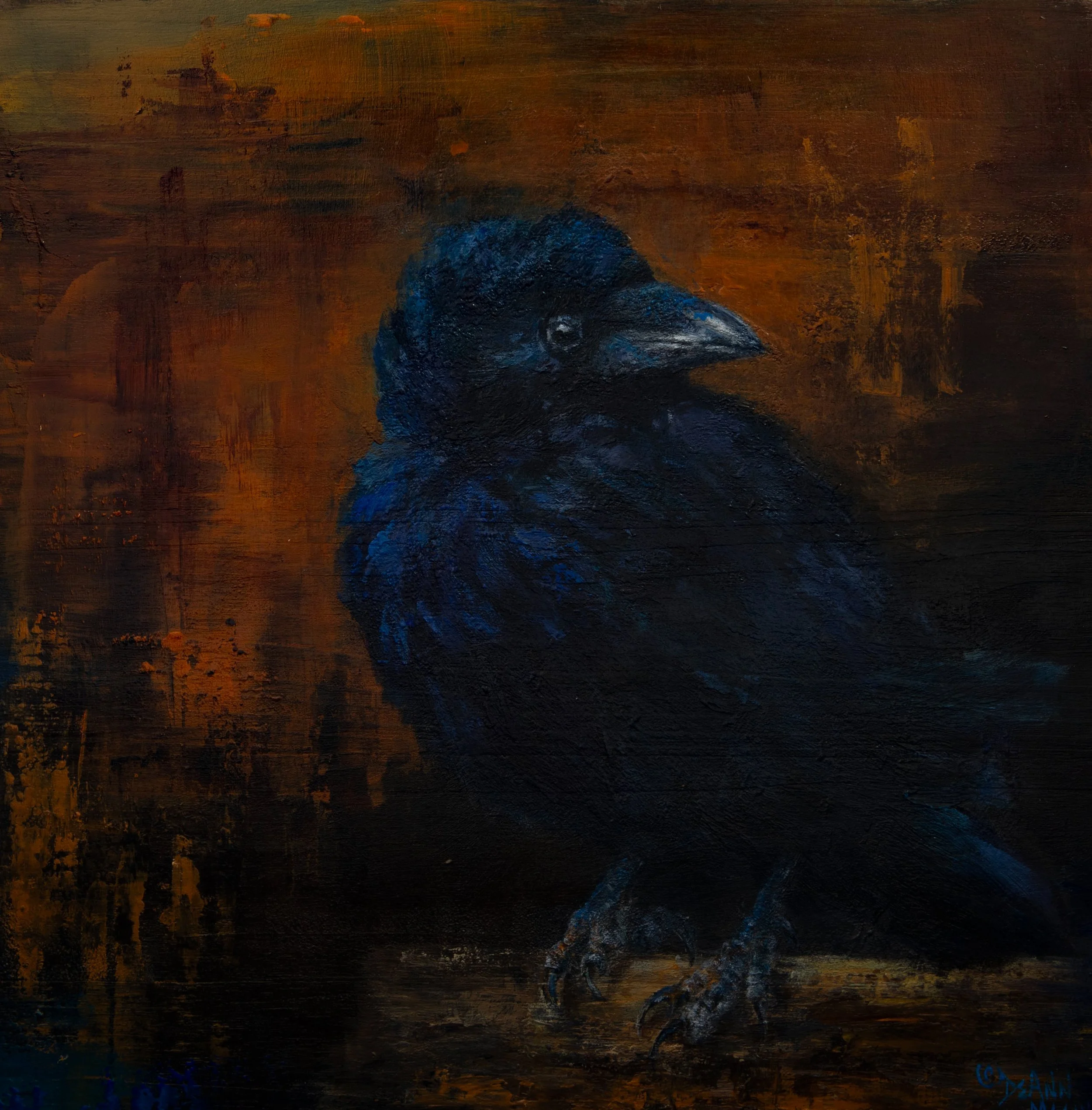 Raven Portrait  10" x 10"