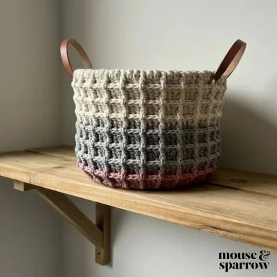 Crochet Basket That Holds Its Shape (Easy Waffle Stitch Pattern)
