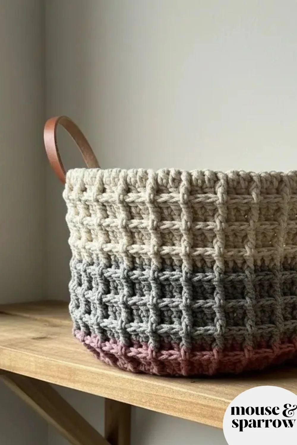 crochet waffle stitch basket pattern for beginners