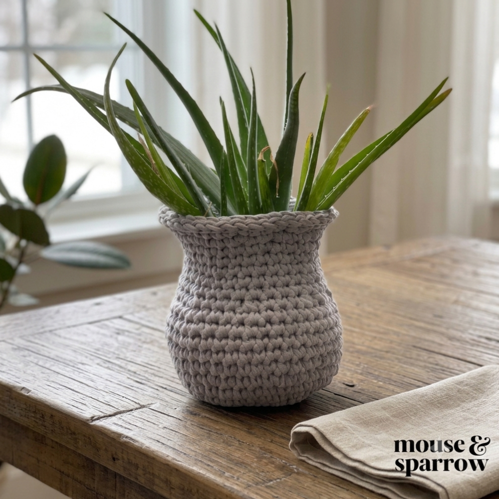 Dining table, holding a plant that needed a home