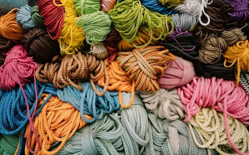bright colourful synthetic yarns