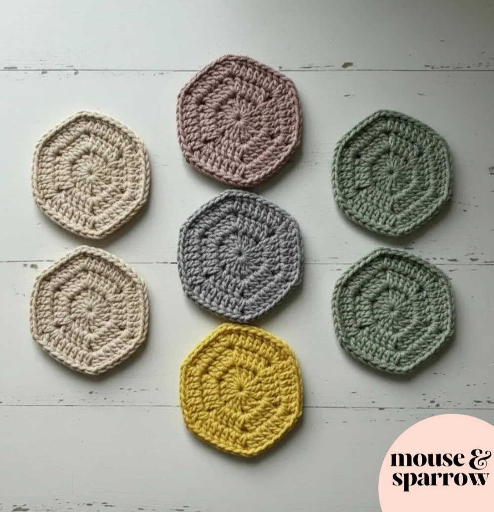 hexagon crochet coaster pattern