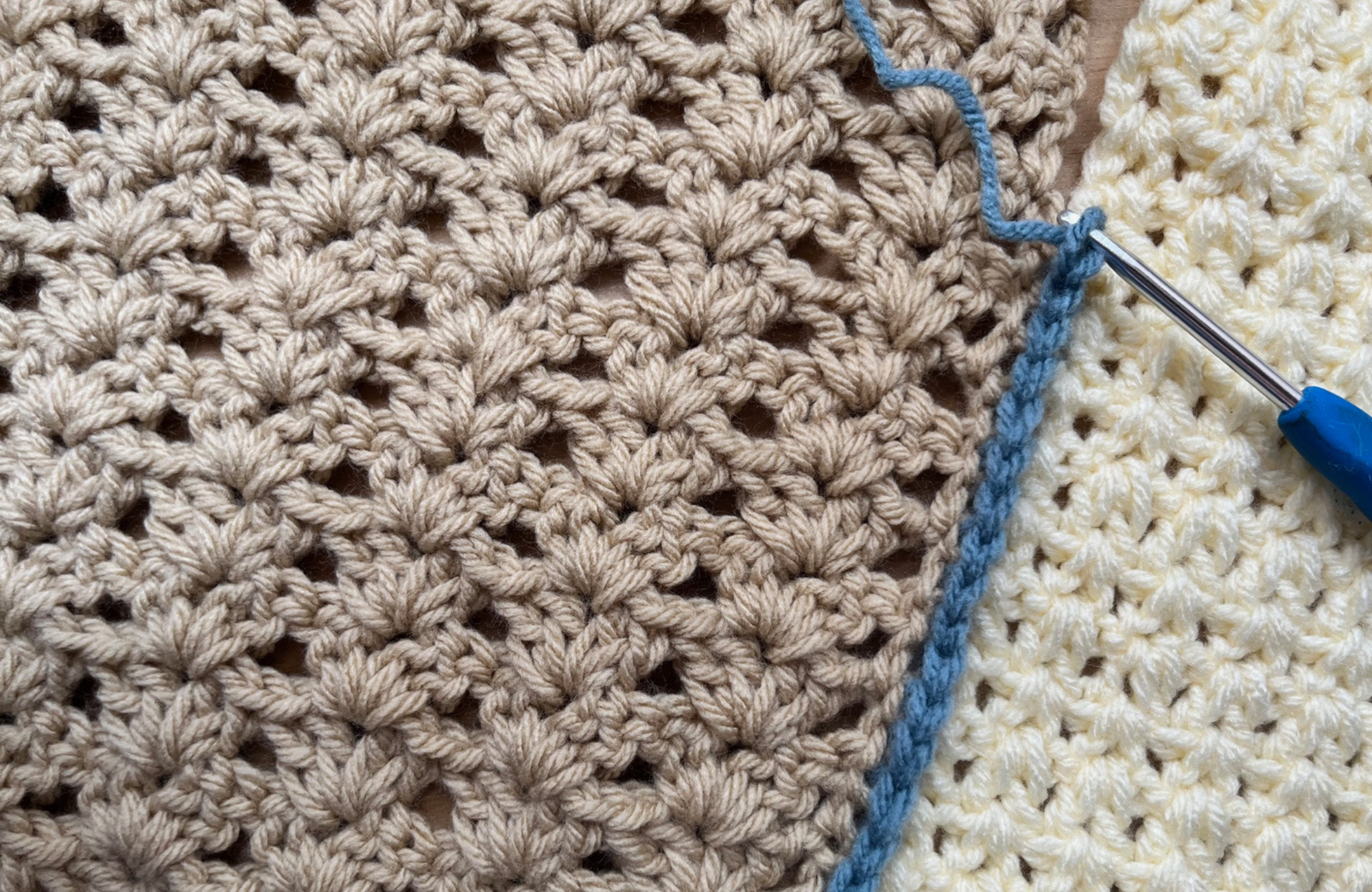 single crochet stitch method to join crochet squares