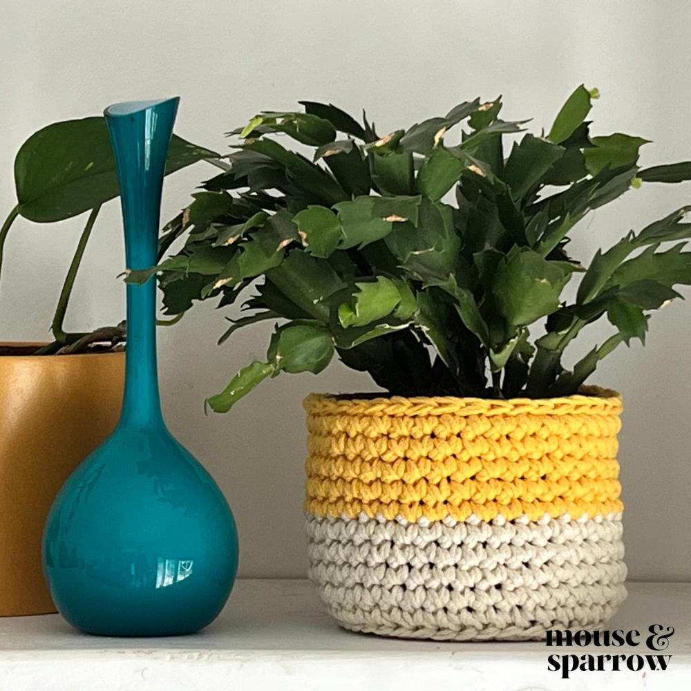 crochet basket pattern colour block