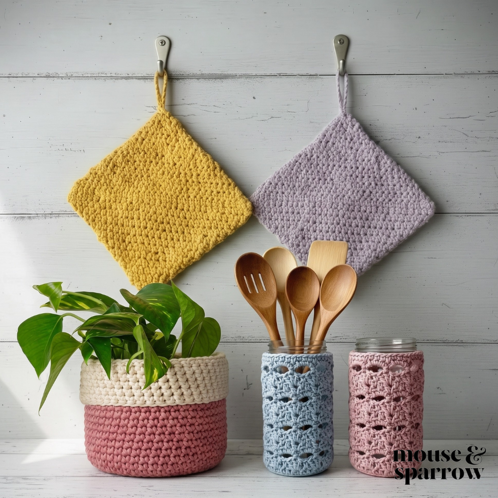 crochet gift set pattern bundle for a new home