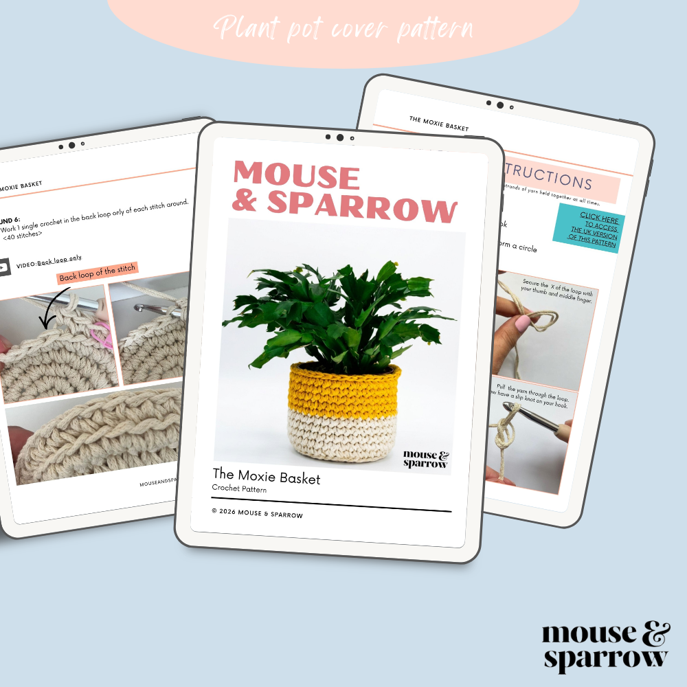 crochet plant pot cover written pattern for beginners