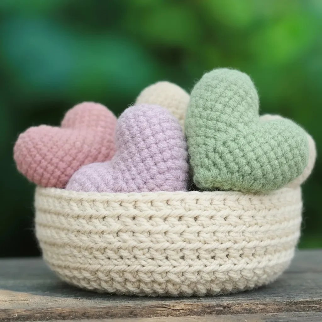 3 d  crochet hearts small crochet gift idea