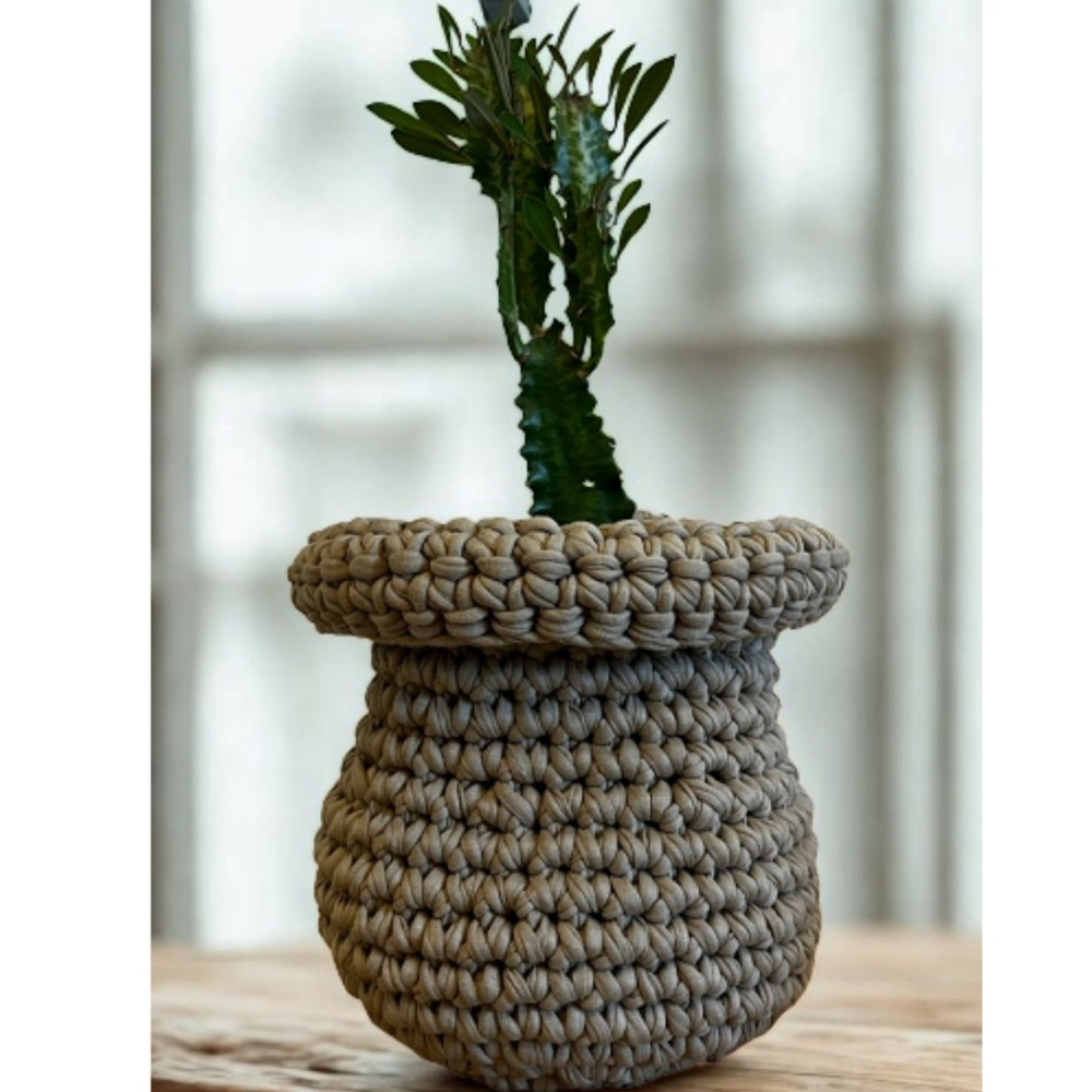 crochet flowerer  pot cover pattern