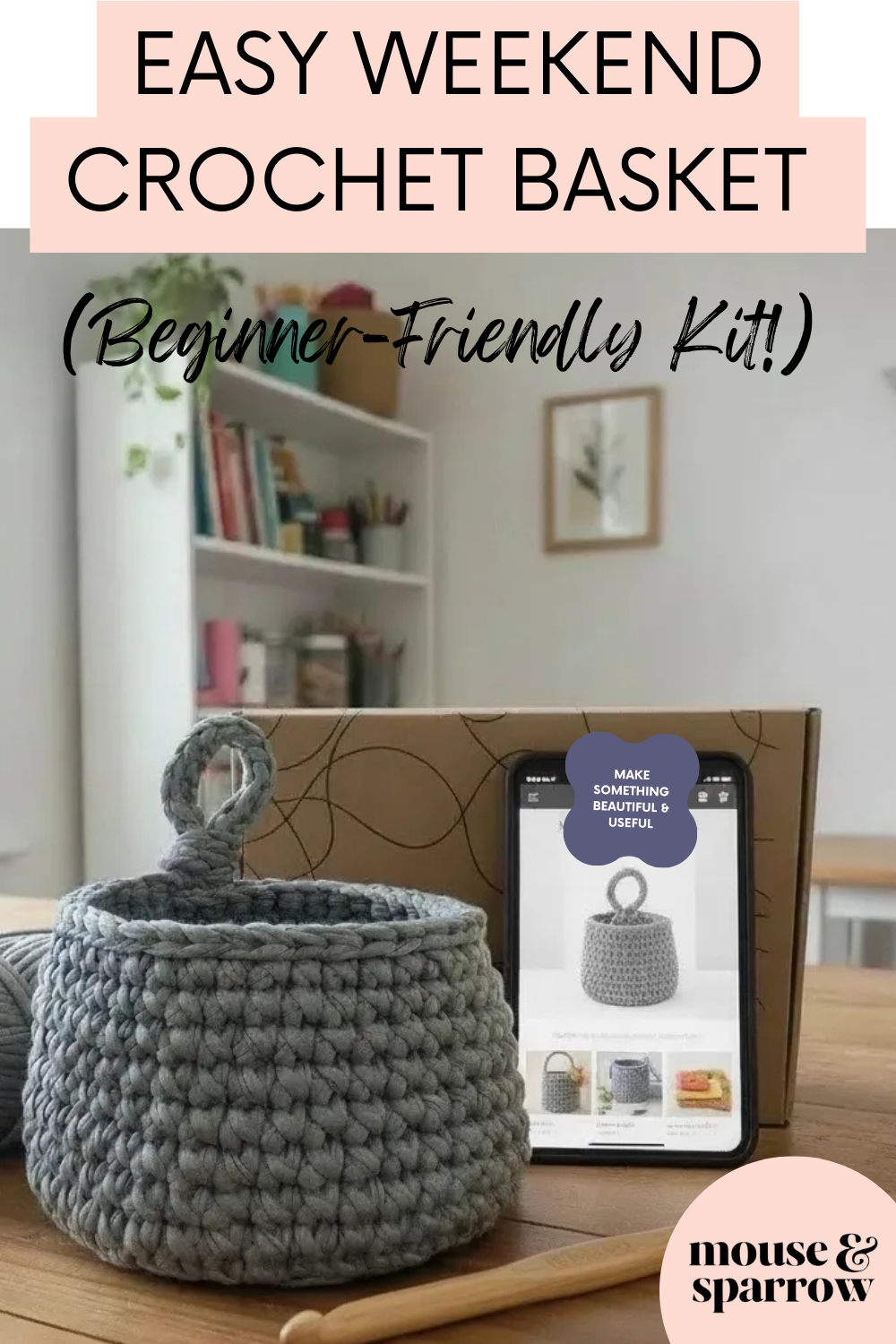 easy crochet basket kit for beginners