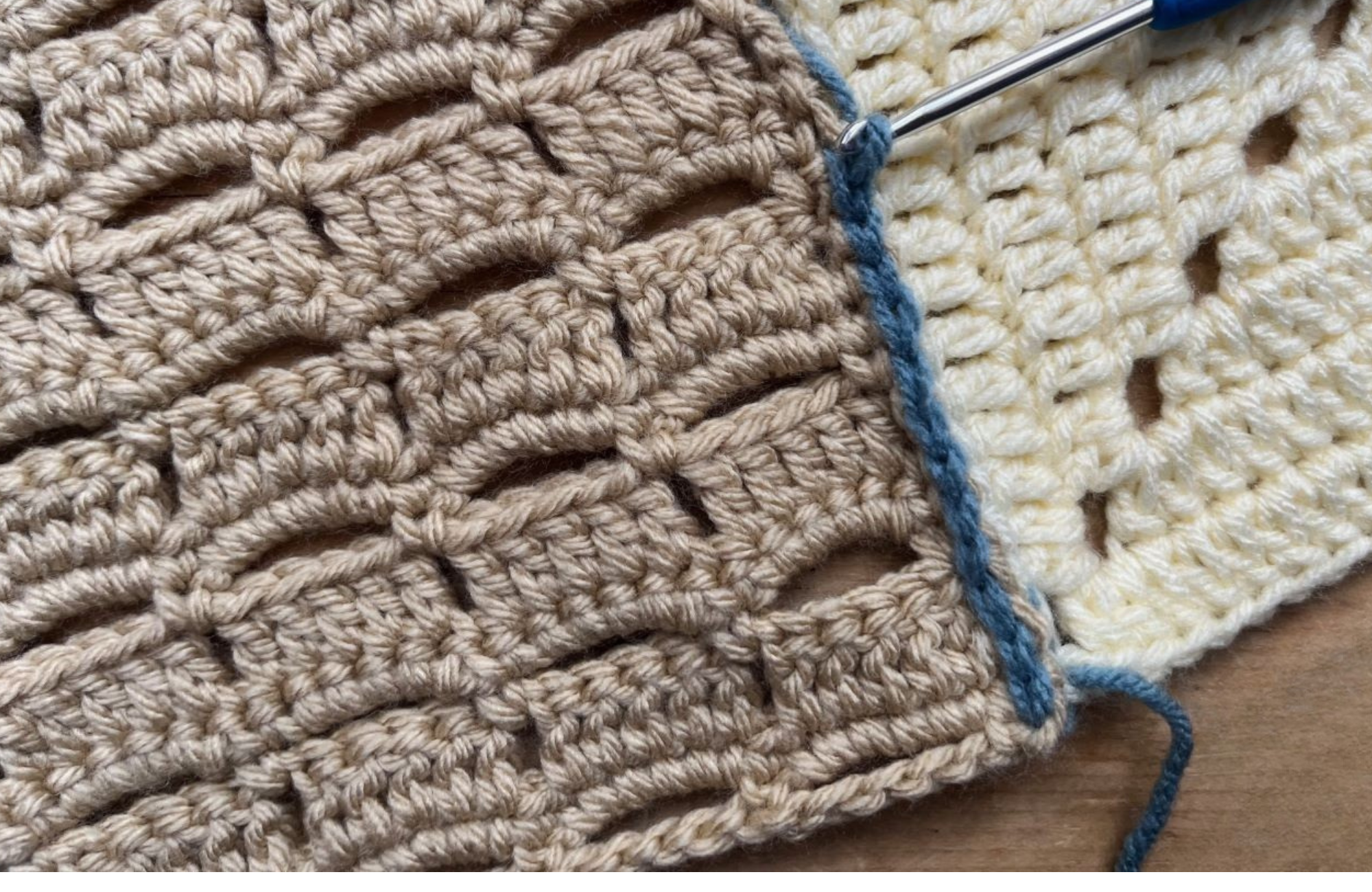 how to connect crochet squares with a slip stitch
