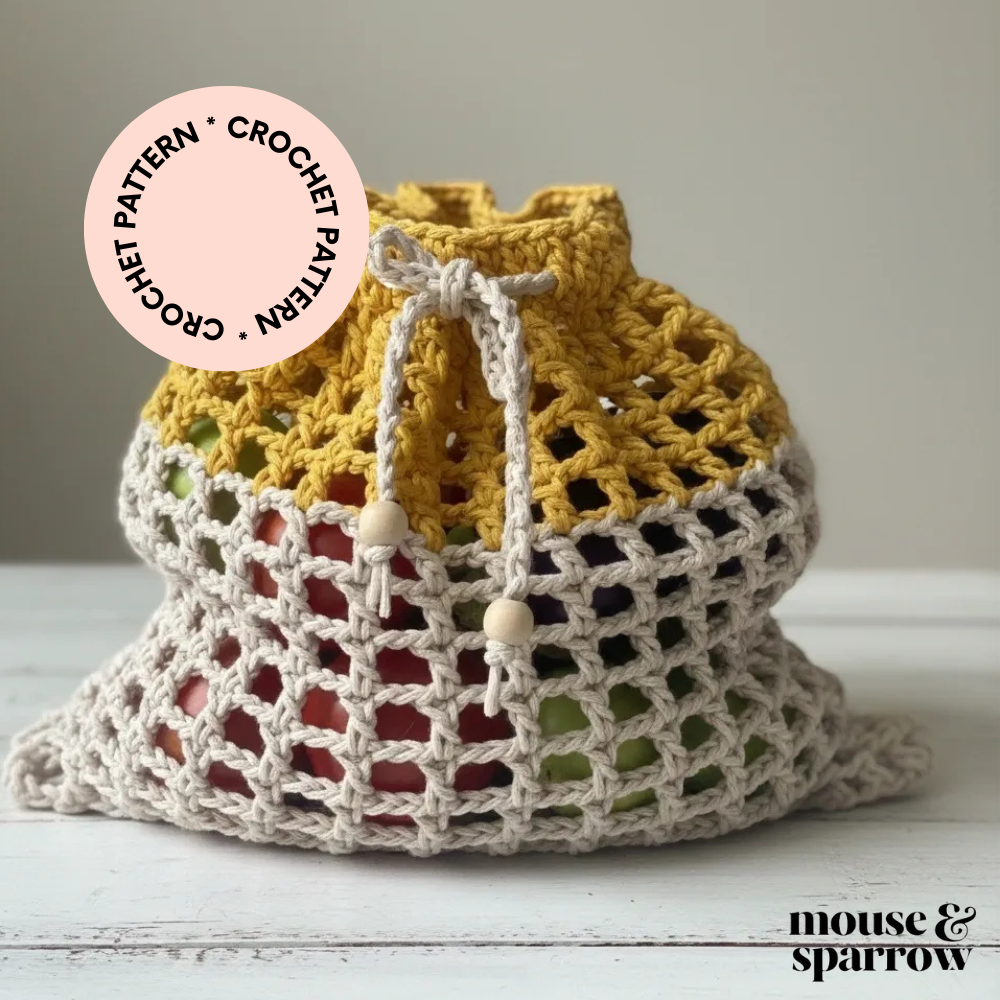 how to crochet a produce mesh bag