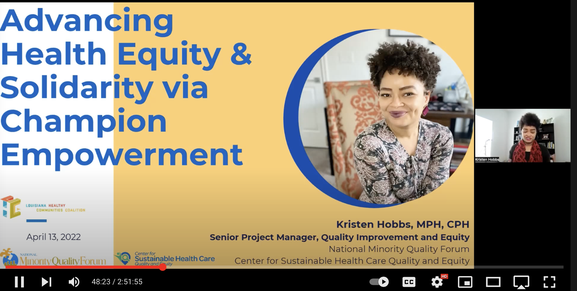 Keynote speaker for the 2022 Louisiana Healthy Communities Coalition Summit