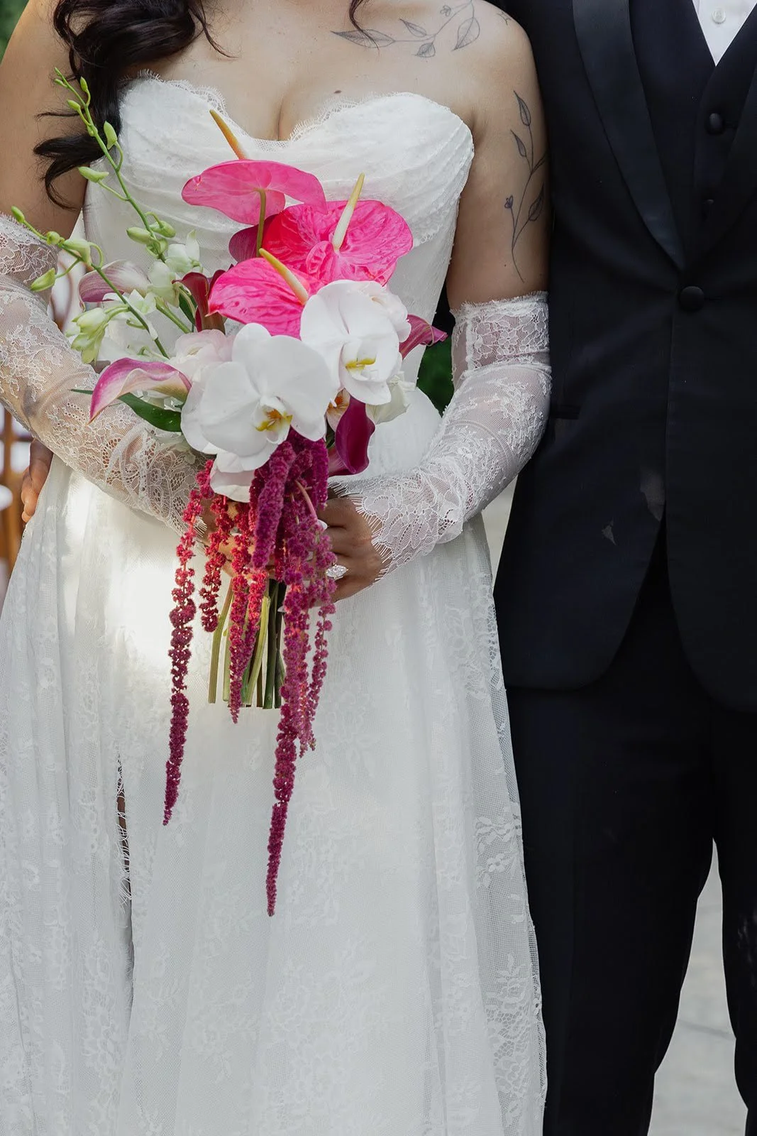 cascading bridal bouquet