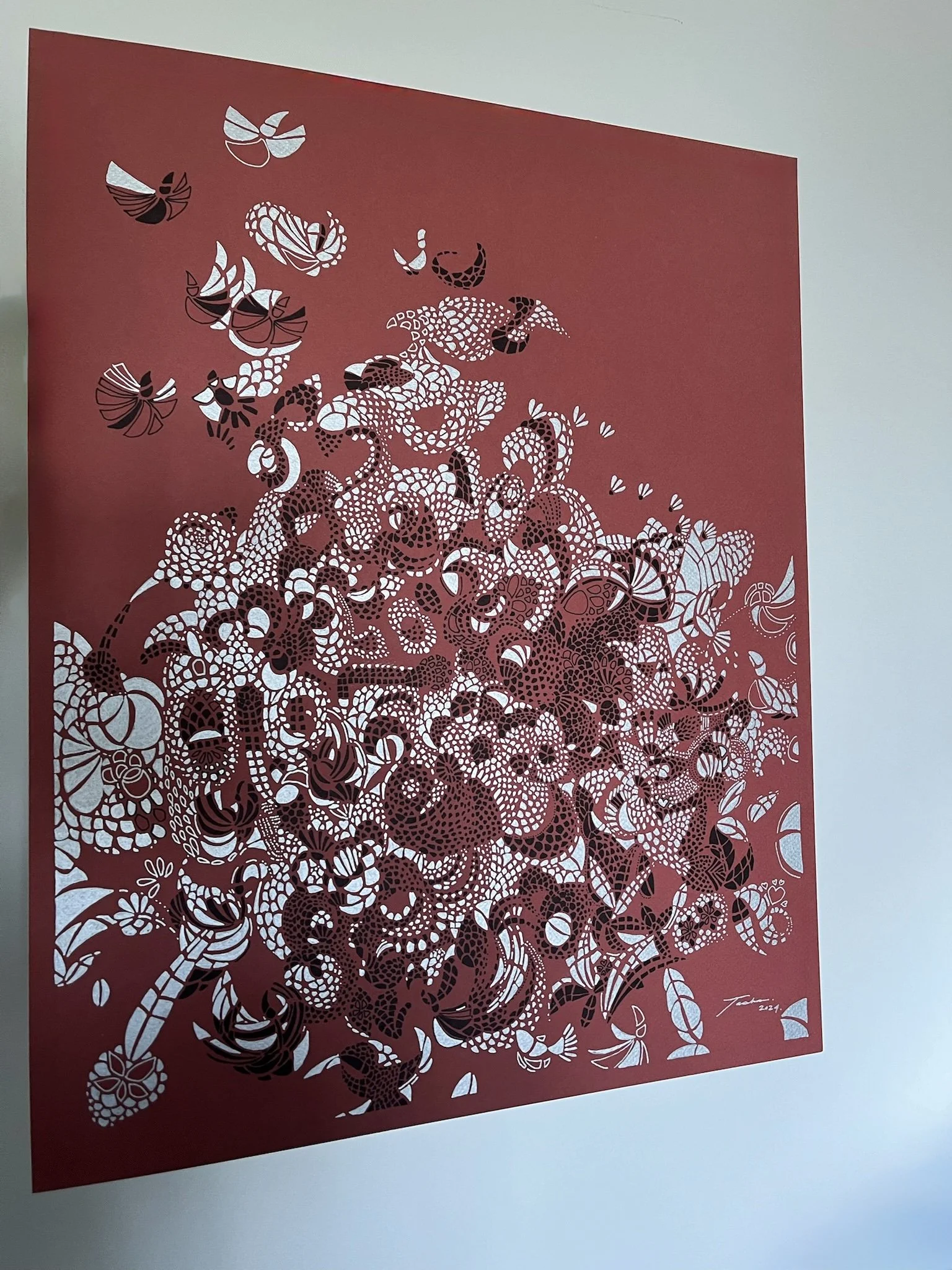 ink pen on art board, 20" x 16", 2024