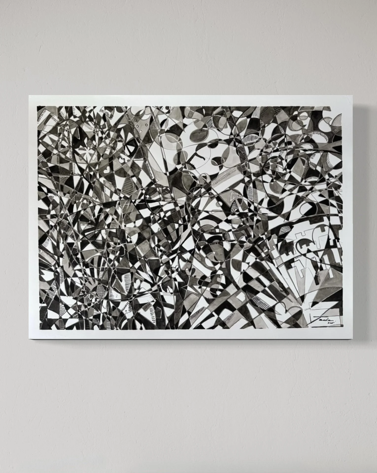 acrylic ink on mixed media paper, 18" x 24", 2025