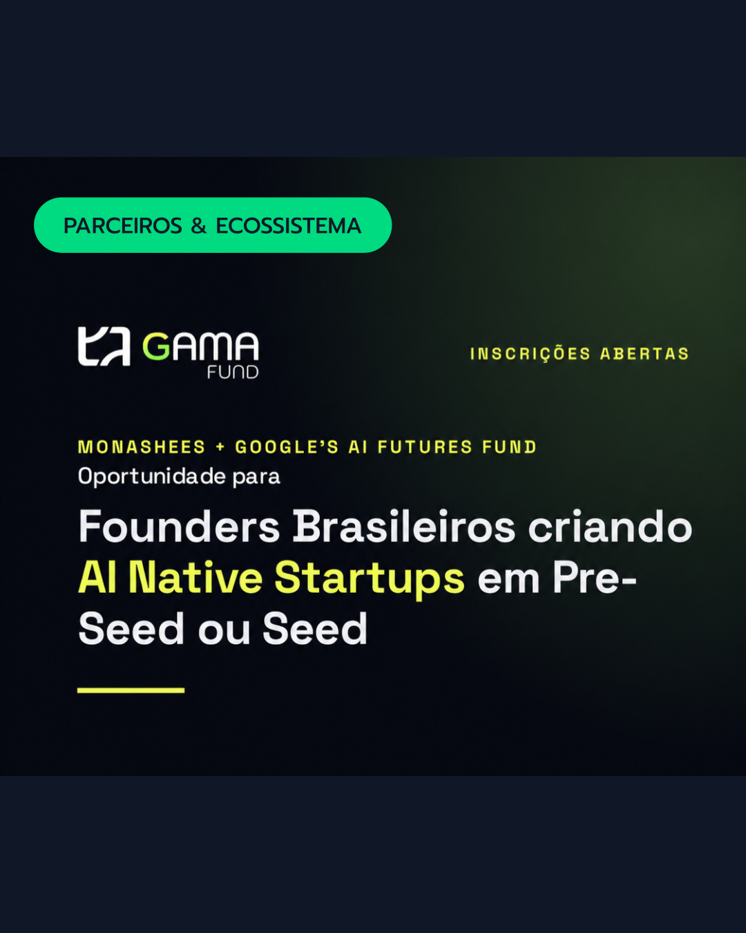 Gama Fund abre inscrições para startups brasileiras de IA com investimento de até US$ 2 milhões