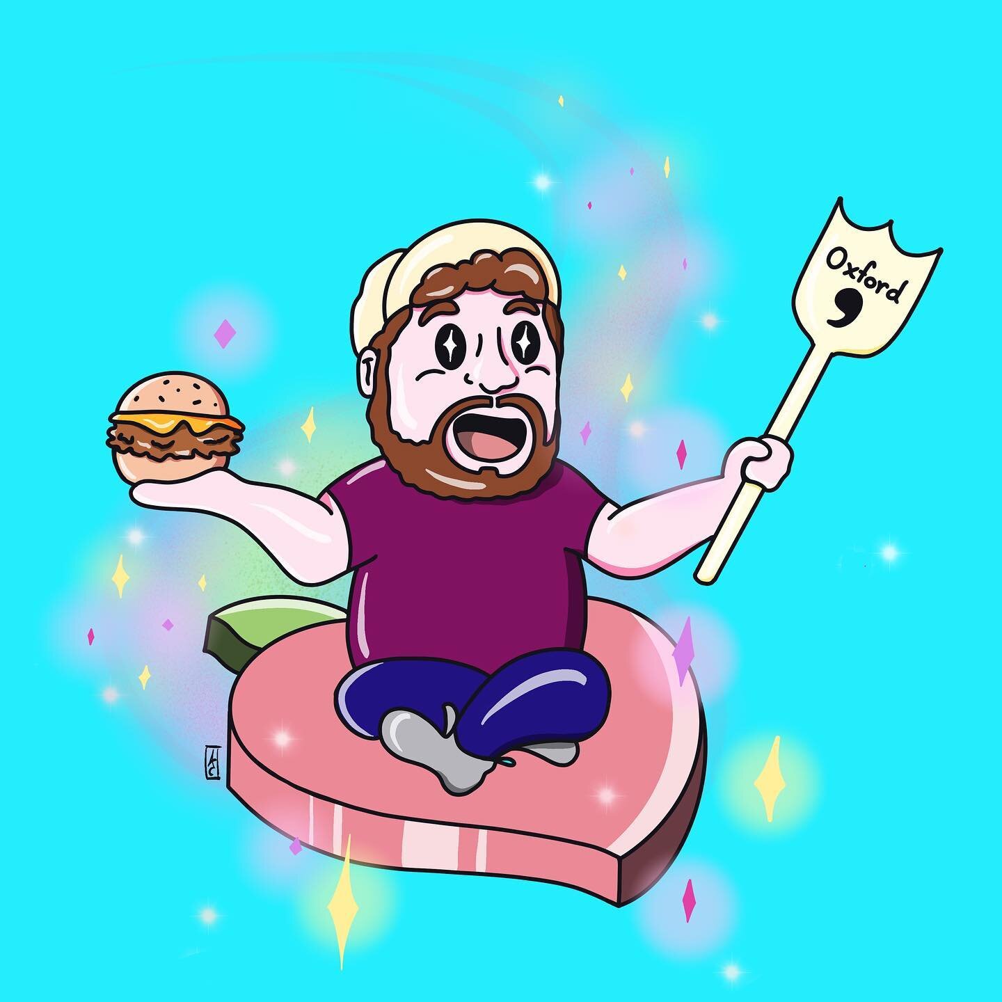 Some fan art of my buddy @thejayschmidt 
#hellopeaches #peach #beefncheddar #oxfordcomma #illustration #fanart