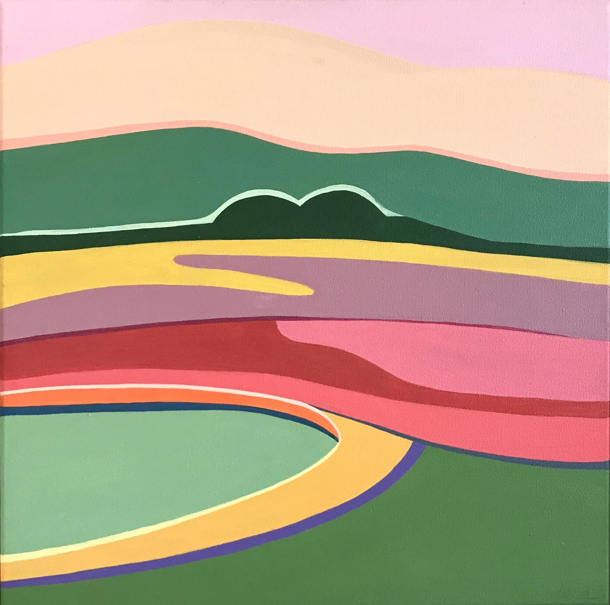 Napa Meadow 2, acrylic, 12x12", SOLD