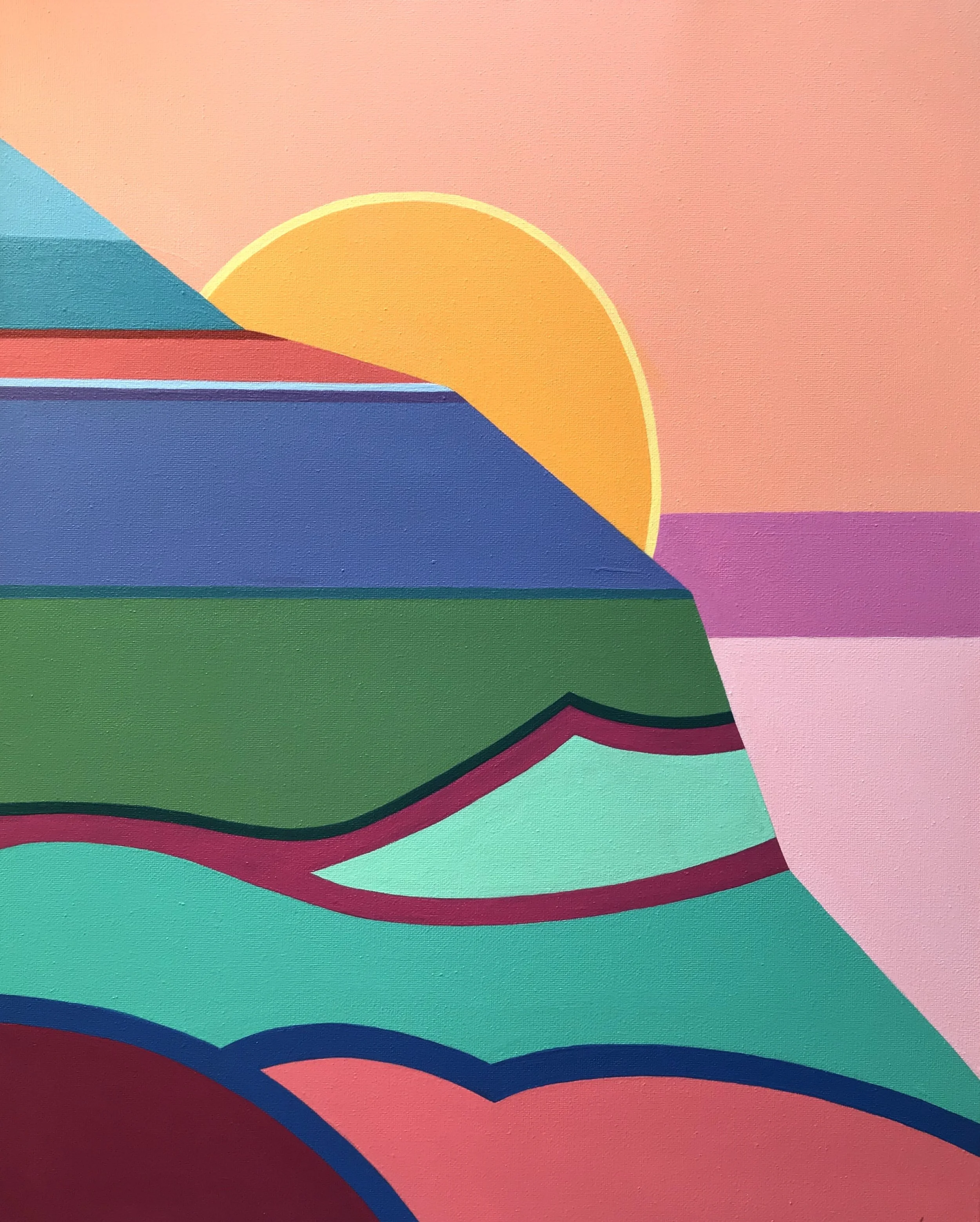 Pacific Sunset, acrylic, 16x20". SOLD