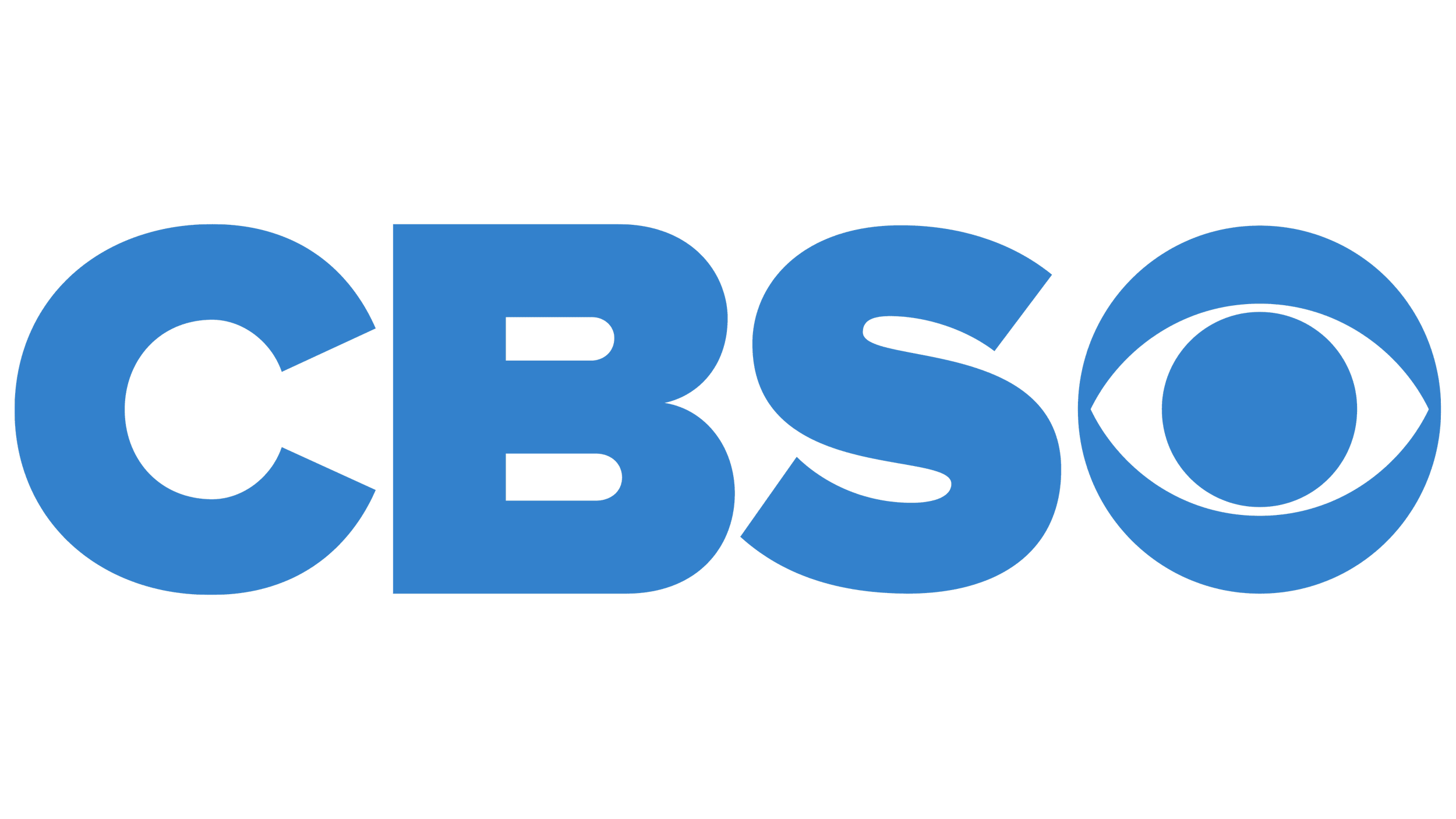 CBS logo in blue with stylized eye symbol