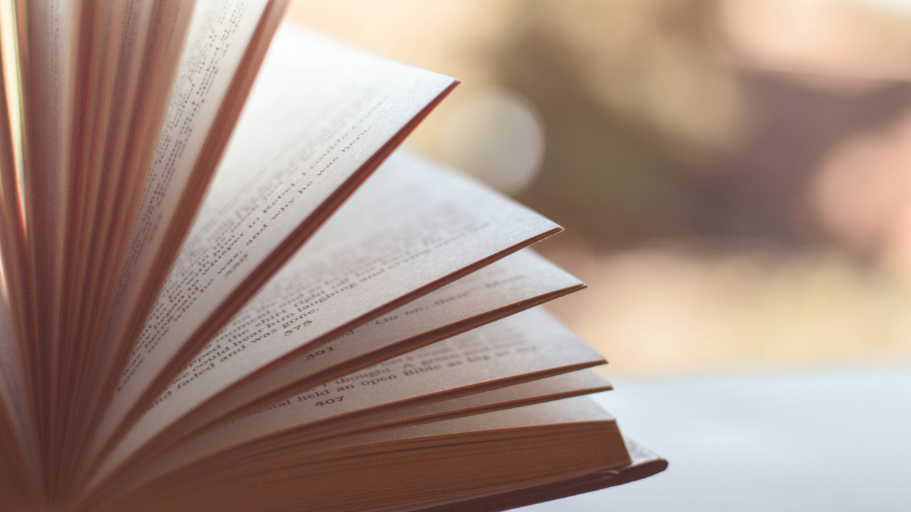 Book with pages open flipped