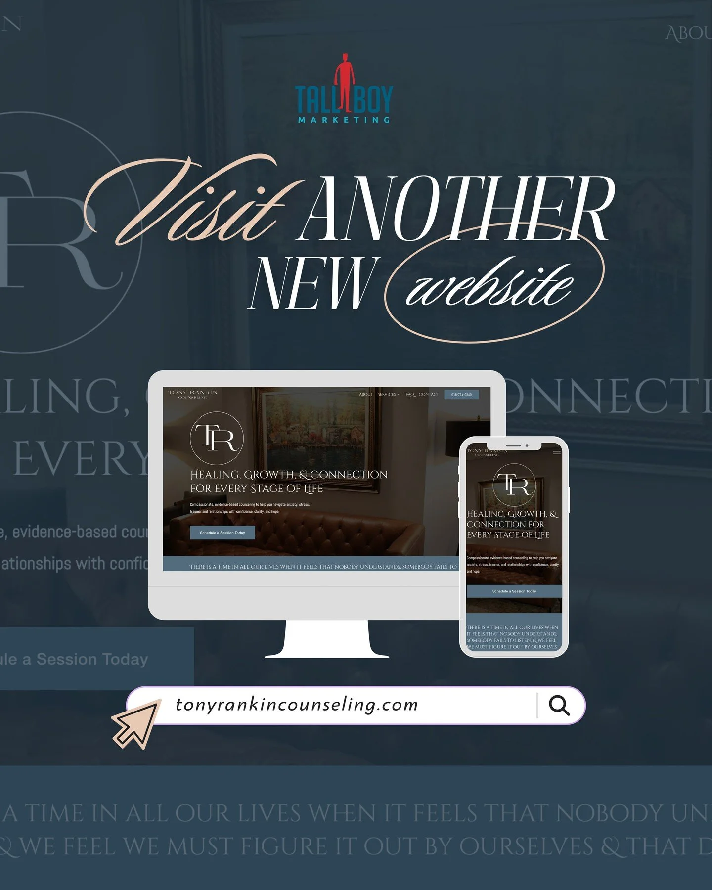 We would like to congratulate Tony Rankin, MA, LSPE, on the launch of his NEW website we designed for him (and his logo). We are proud of our work and helping businesses owners OWN their websites, analytics ... EVERYTHING!

#websitedesign #TallBoyMar