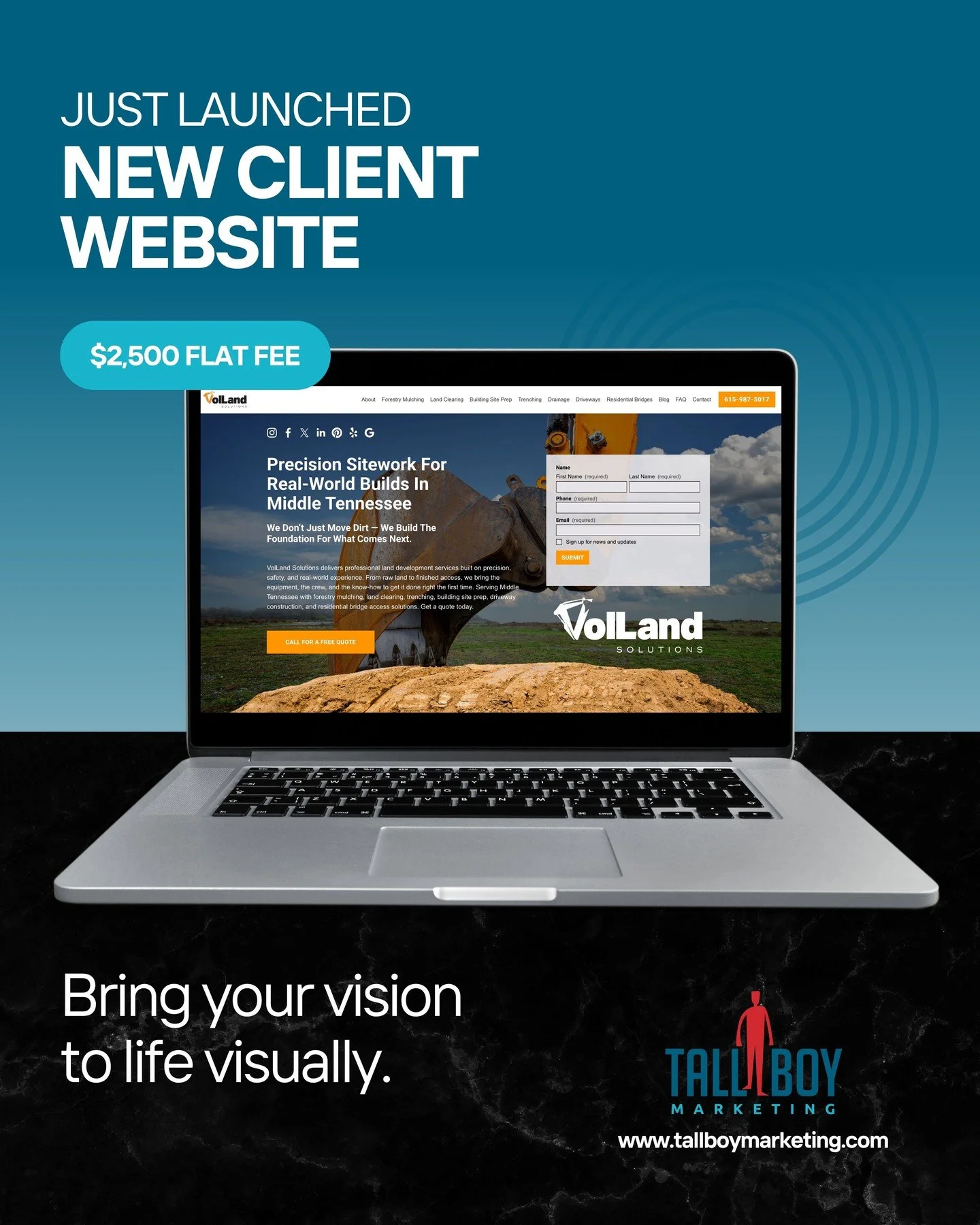 Built. Not birthed by AI.
One Flat fee. 
+ YOU OWN IT!
Don't believe us ... just ask around!
💻
Our latest creation is for @vollandsolutions. Check out their new website at www.vollandsolutions.com.
Tell us what you think!