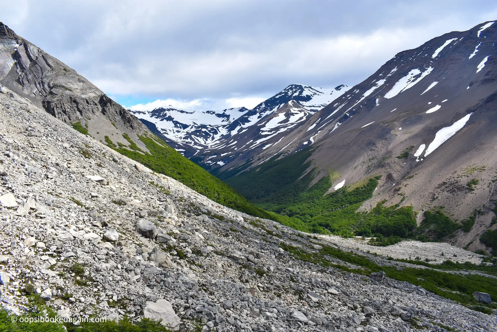 Beautiful snow capped mountains in Torres del Paine