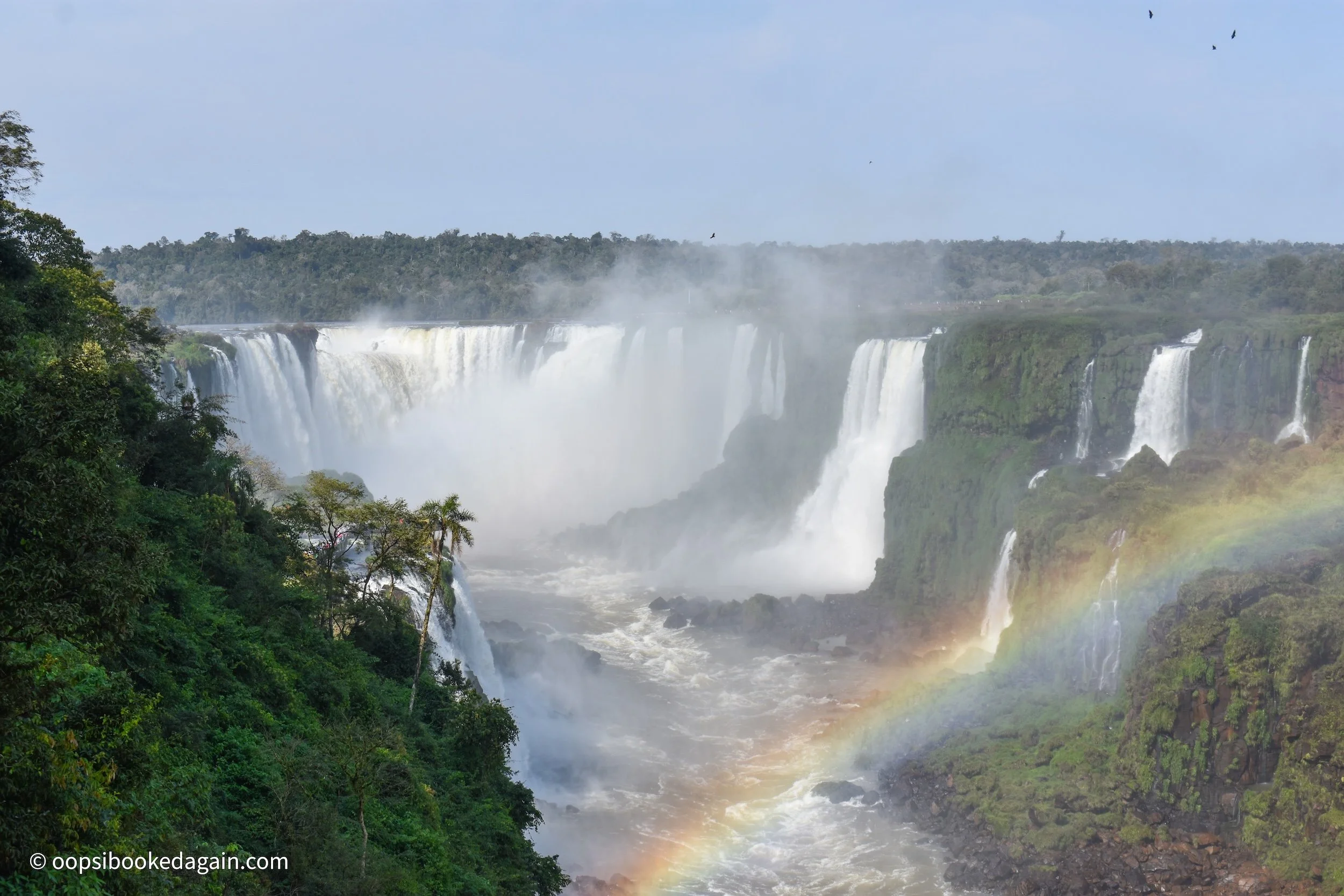 Iguazu Falls from Brazil with rainbow