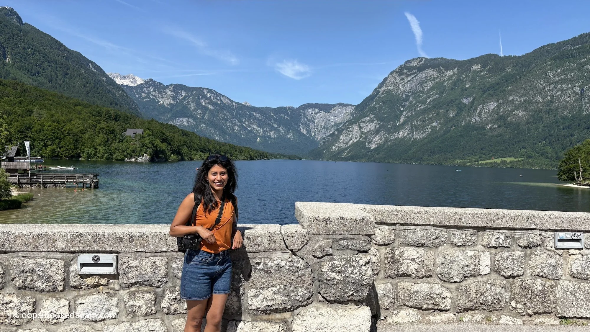 Lake Bohinj with surrounding mountains