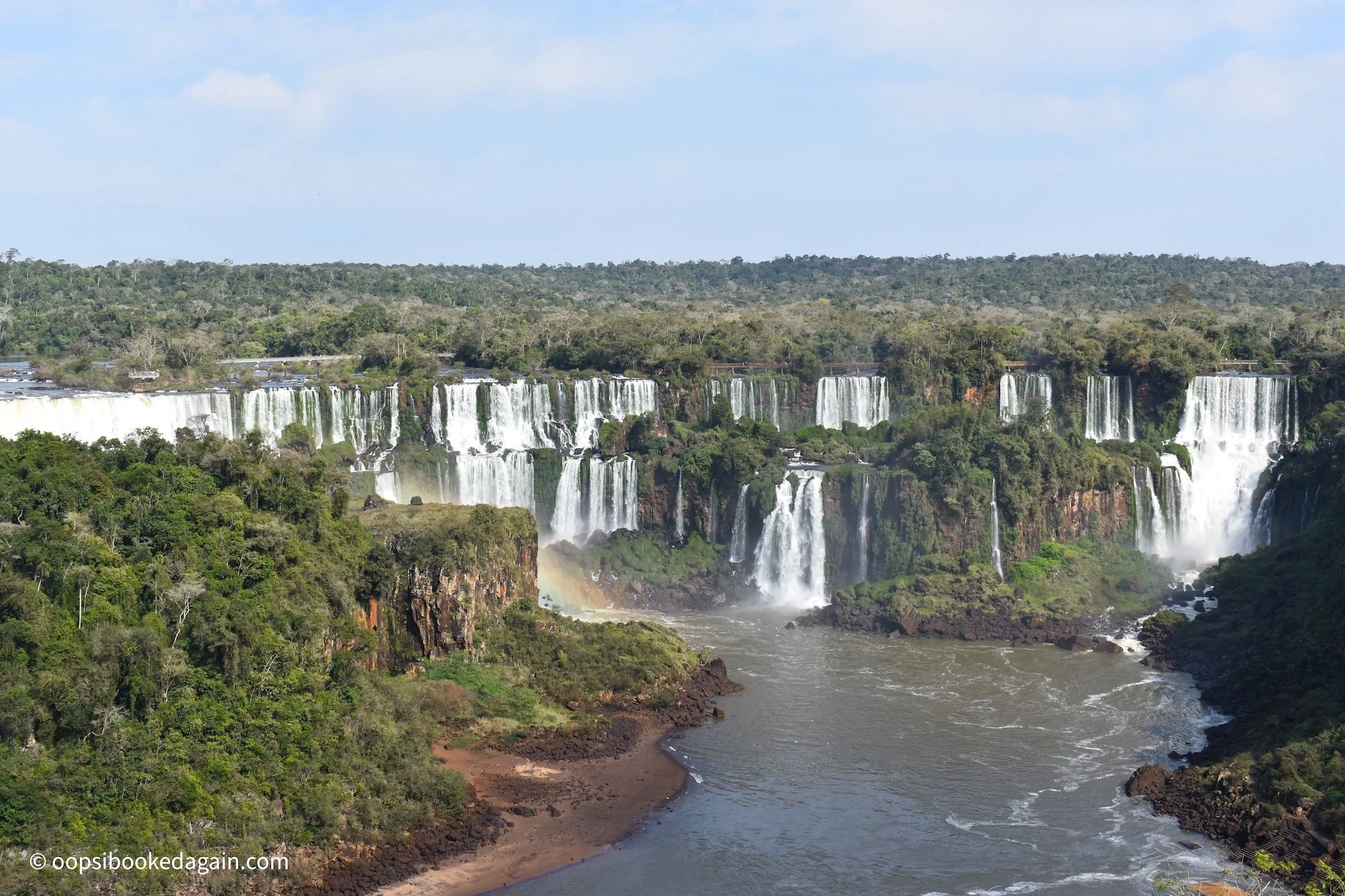 Iguazu Falls from Brazil with rainbow